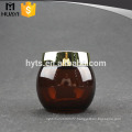 120ml cosmetic amber round glass jar with gloden cap